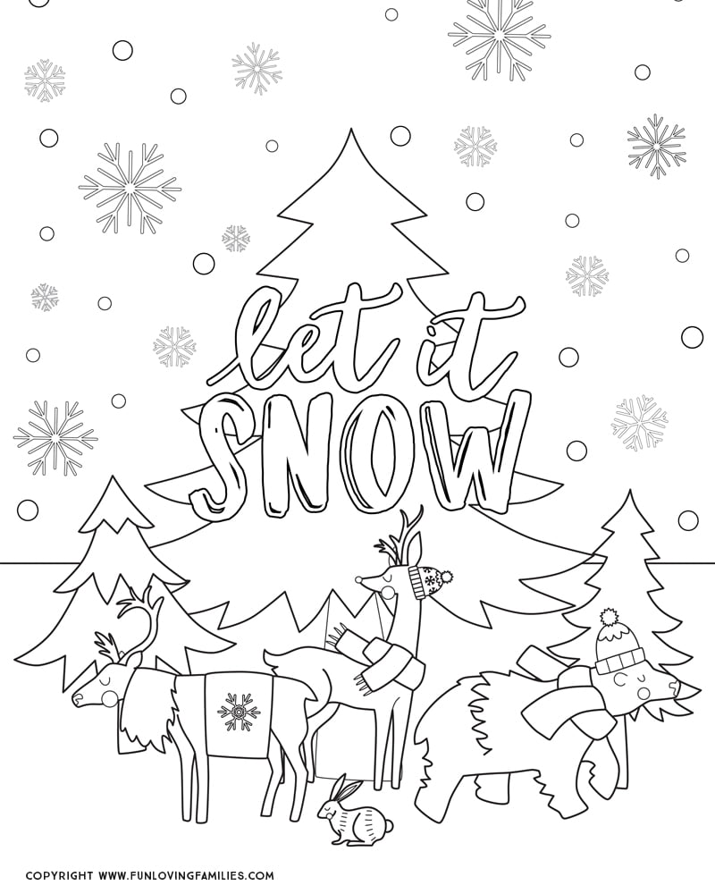 winter coloring pages for kids - fun loving families
